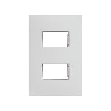 Placa de 2 módulos con chasis blanco Simon 25 plus