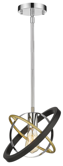 Lámpara colgante Atomo Tecnohome cromo negro y dorado