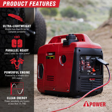 Generador inversor portátil AIPOWER GXS1700I de 1700 vatios con alerta de CO