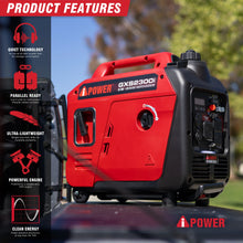 Generador inversor portátil AIPOWER GXS2300I de 2300W con alerta de CO