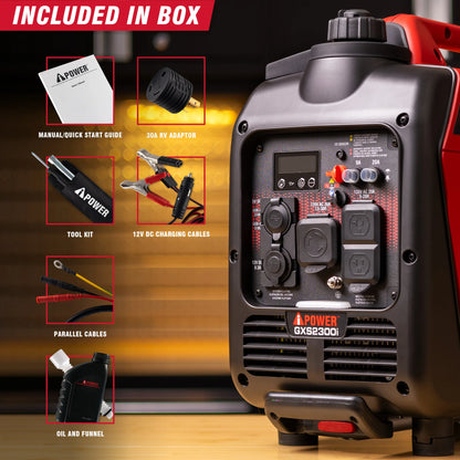 Generador inversor portátil AIPOWER GXS2300I de 2300W con alerta de CO