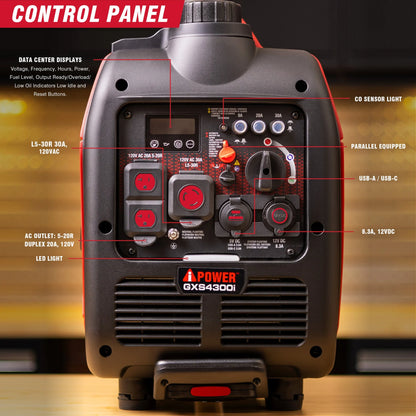 Generador inversor portátil AIPOWER GXS4300I de 4300W con alerta de CO