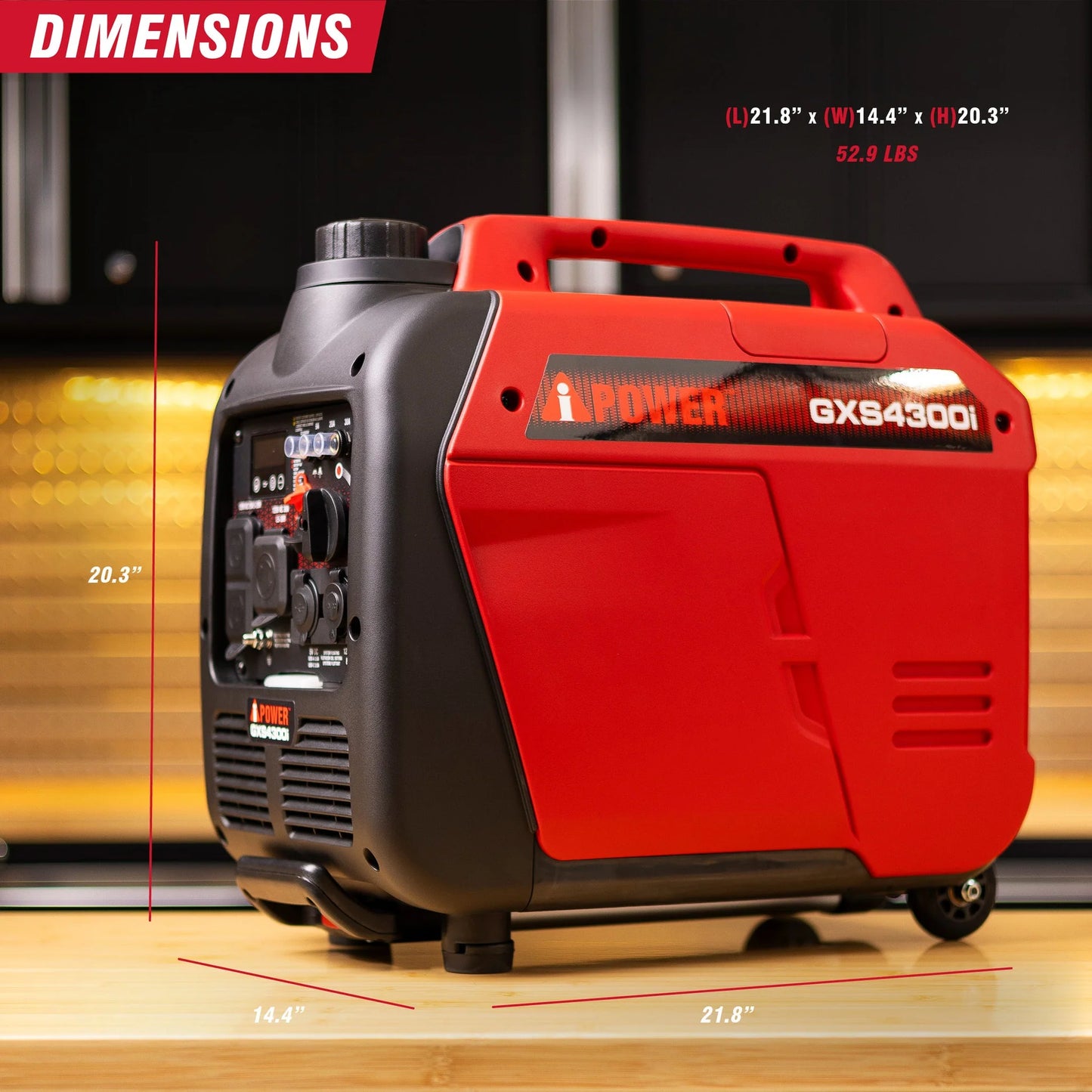 Generador inversor portátil AIPOWER GXS4300I de 4300W con alerta de CO