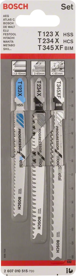 Set de hojas de sierras de calar Bosch Progressor para madera y metal 3 piezas