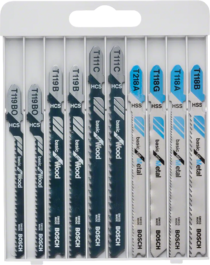 Juego de hojas de sierra de calar Bosch Basic para madera y metal 10 piezas