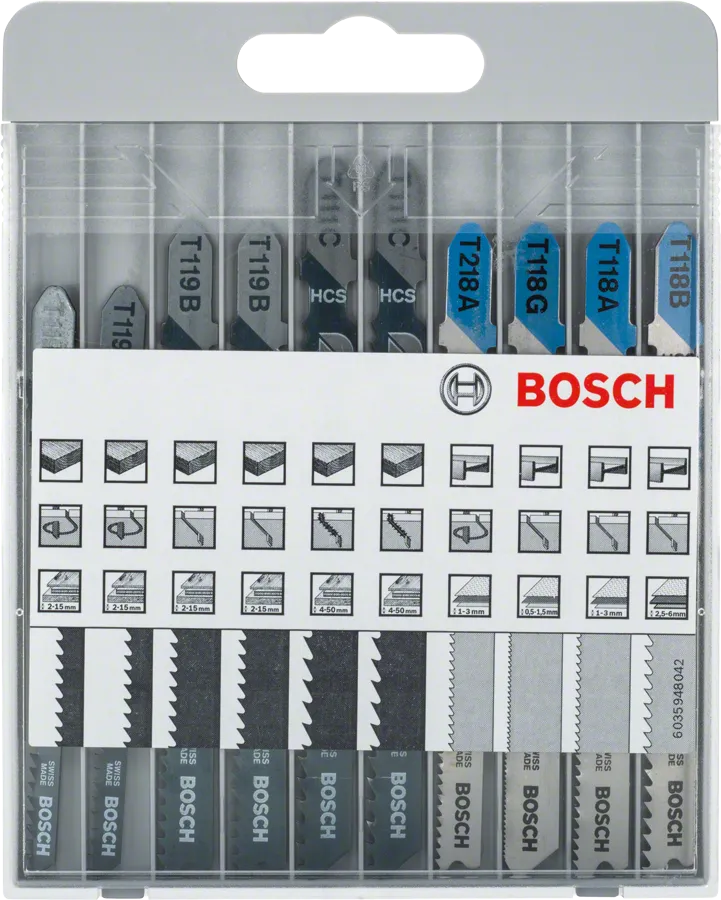 Juego de hojas de sierra de calar Bosch Basic para madera y metal 10 piezas