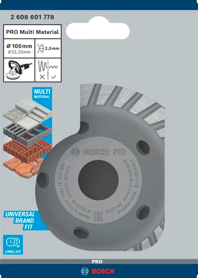 Disco diamantado para desbaste multimateriales Bosch para amoladoras