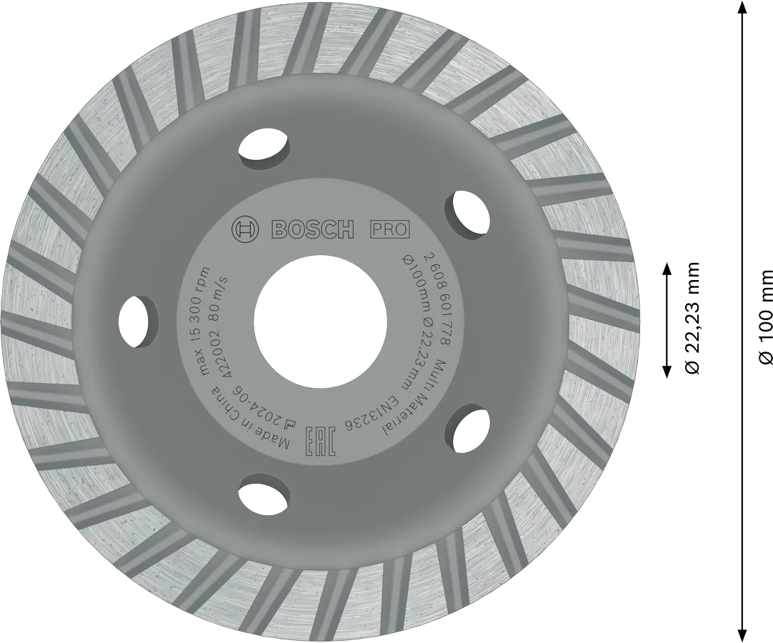 Disco diamantado para desbaste multimateriales Bosch para amoladoras