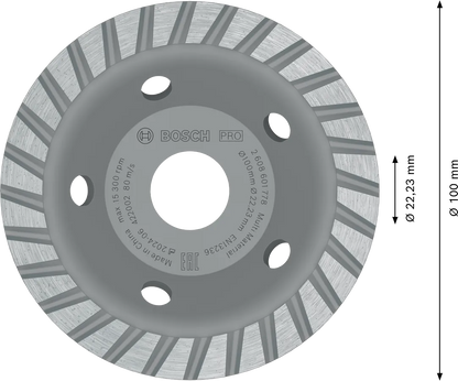 Disco diamantado para desbaste multimateriales Bosch para amoladoras
