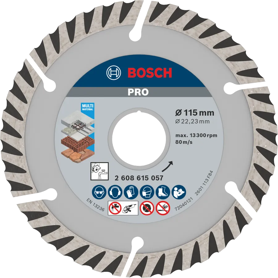 Disco de corte diamantado Bosch PRO multimateriales de 4-1/2"
