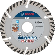 Disco de corte diamantado Bosch PRO multimateriales de 4-1/2"