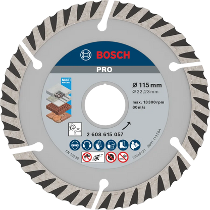 Disco de corte diamantado Bosch PRO multimateriales de 4-1/2"