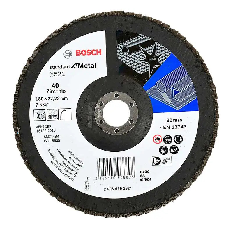 Disco Flap X521 Standard para metal Bosch de 7" grano 40
