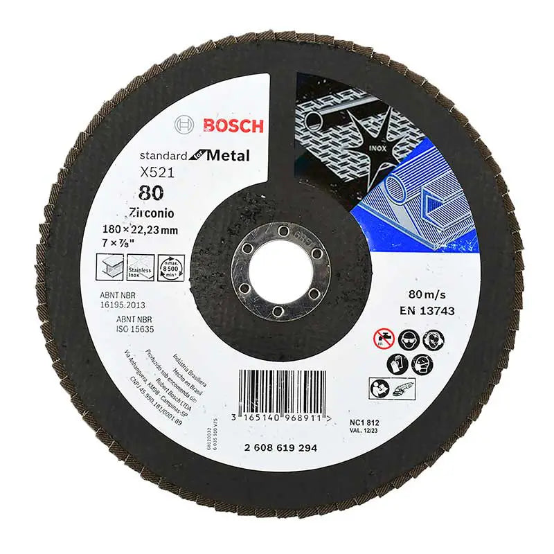 Disco flap para metal X521 Bosch grano 80 de 7"