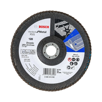 Disco de desbaste de metal Bosch X521 de 7" grano 120