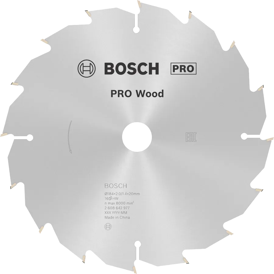 Disco Bosch Pro Wood para sierras circulares con 16 dientes para corte rapido