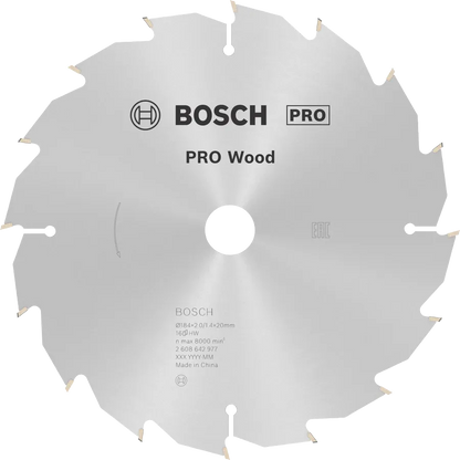Disco Bosch Pro Wood para sierras circulares con 16 dientes para corte rapido