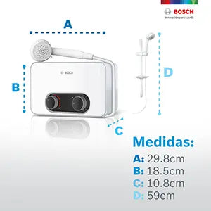 Regadera eléctrica Bosch para 1 servicio de 5.5kW 127V