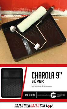 Charola super de pintura 9" BYP negro