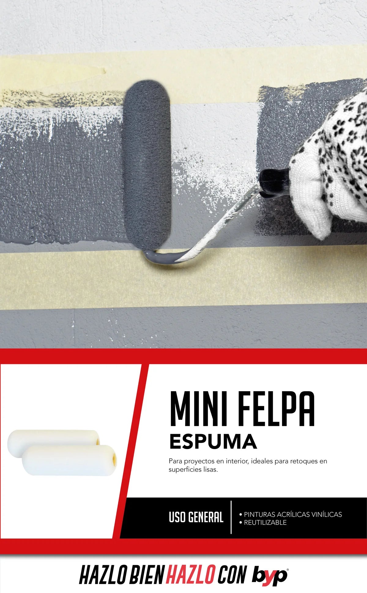 Mini felpa de espuma para superficies lisas BYP 2 piezas