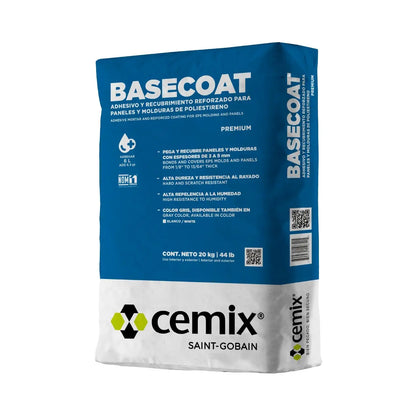 CEMIX BASECOAT Adhesivo y recubrimiento gris para paneles 20 kg