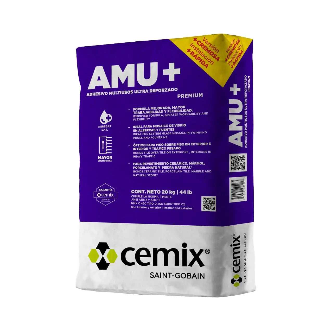 CEMIX AMU+ pegamento multiusos blanco 20 kg