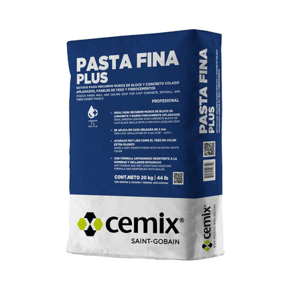 CEMIX Pasta fina plus blanco para muros 20 kg