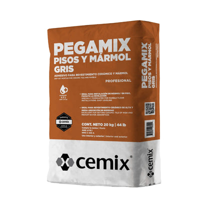 Pegamix CEMIX para pisos y mármol gris de 20kg