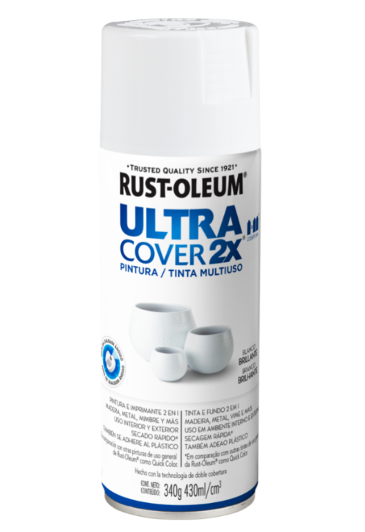 Pintura multiusos en aerosol brillante ultra cover 2x - blanco