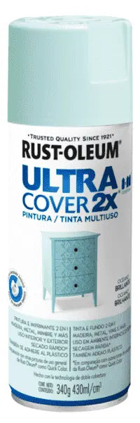 Pintura en aerosol Ultra Cover 2x color oceano brillante 340gr Rust Oleum