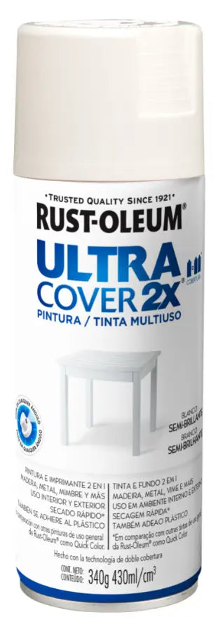 Pintura en aerosol Ultra Cover 2x blanco semibrillante 340 gr Rust Oleum