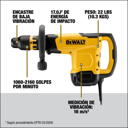 Martillo Demoledor Dewalt D25881 SDS MAX de 17.5J de velocidad variable