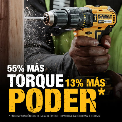 Kit de Taladro percutor atornillador Dewalt Brushless 20V MAX con baterías y cargador