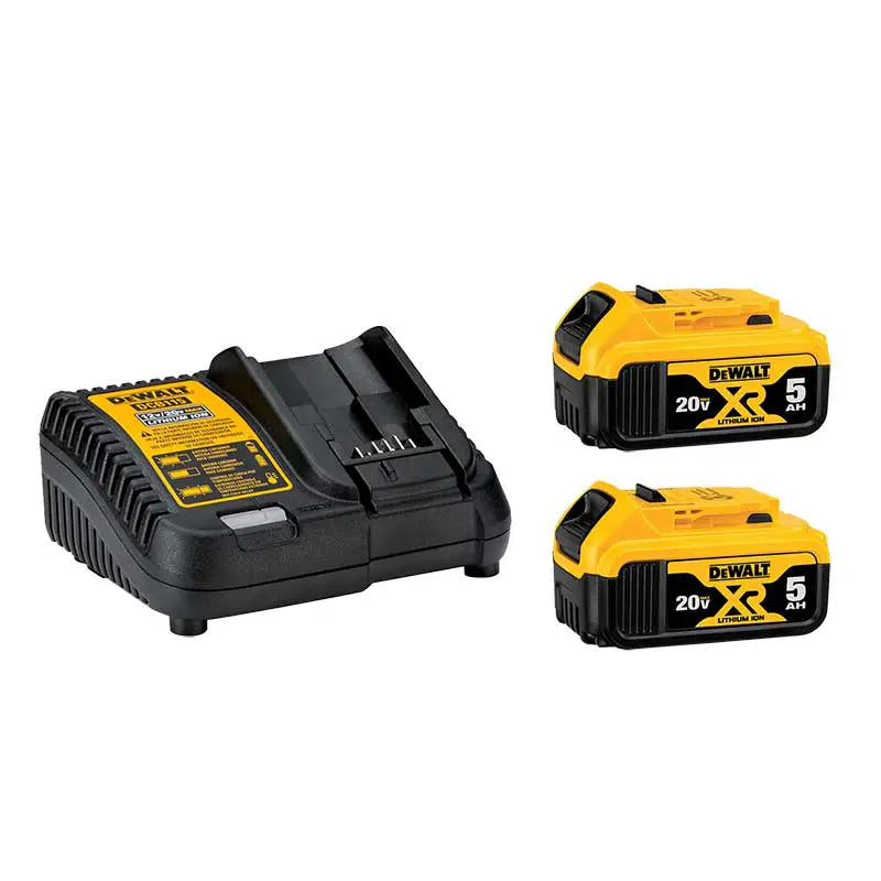 Kit Taladro percutor atornillador Dewalt XR 20V MAX con 2 baterías 20V 5Ah, cargador y maletín