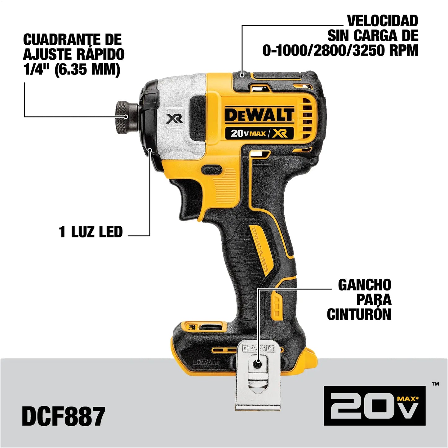 Kit de Taladro percutor atornillador 20V MAX y Atornillador de impacto 20V MAX XR Dewalt