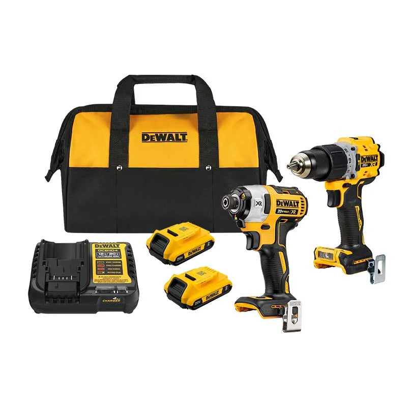 Kit Dewalt de Taladro percutor atornillador Brushless 20V MAX XR y Atornillador de impacto 20V MAX XR