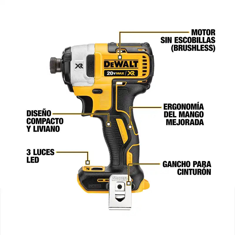 Kit de Taladro Percutor Atornillador 20V MAX XR y Atornillador de Impacto 20V MAX XR con 2 baterías 20V de 5Ah,