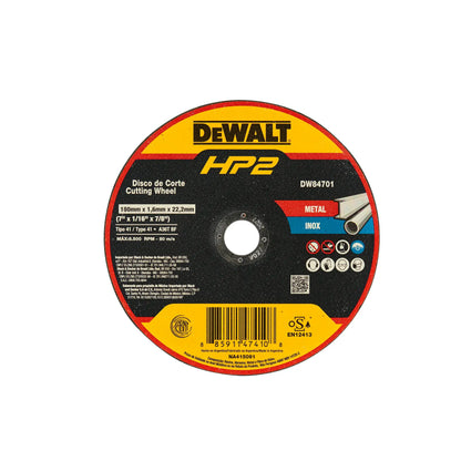 Disco de corte para metal Dewalt HP2 de 7/8"