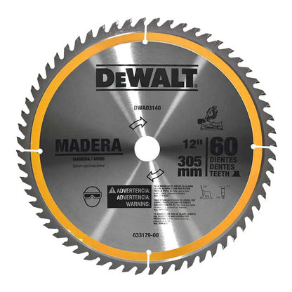Disco de corte para madera de 12" 60 dientes Dewalt DWA03140