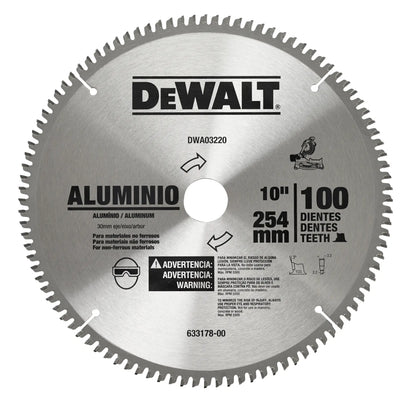Disco para madera Dewalt de sierra ingleteadora de 10" 100 dientes