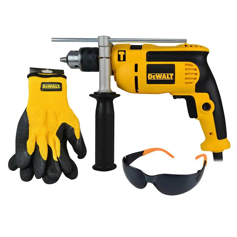 Kit Rotomartillo Dewalt  1/2" VVR de 650W con guantes y lentes