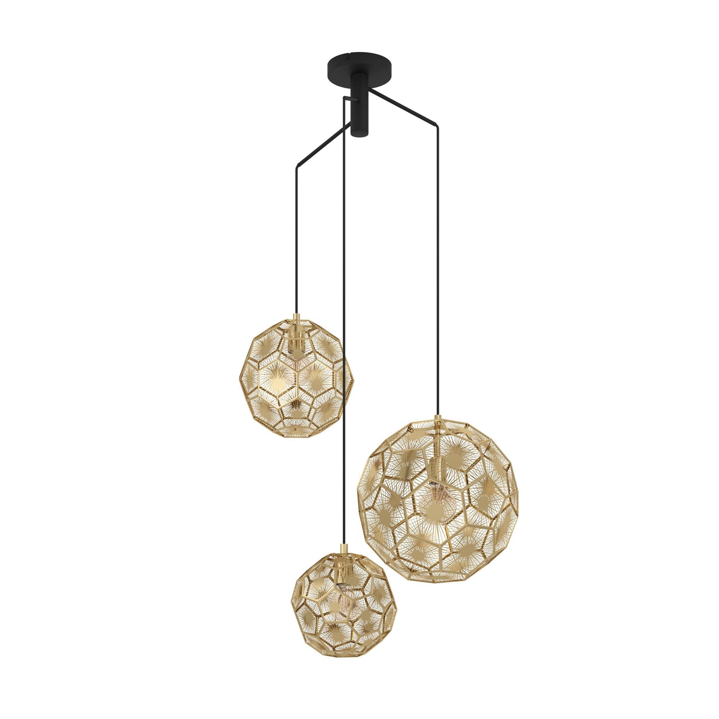 Lampara colgante Eglo Skoura laton de 3 luces