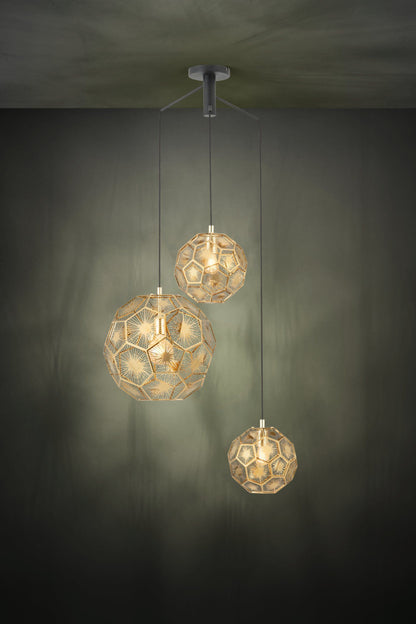 Lampara colgante Eglo Skoura laton de 3 luces