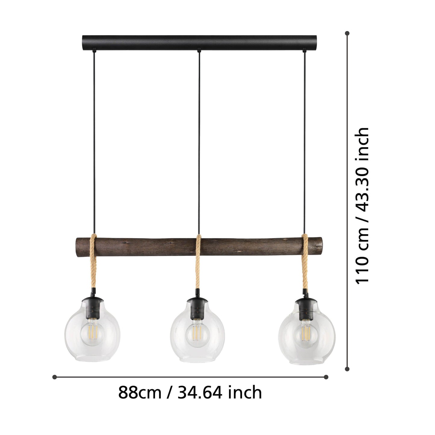 Lampara colgante Eglo Roding de 3 luces