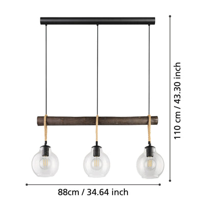 Lampara colgante Eglo Roding de 3 luces
