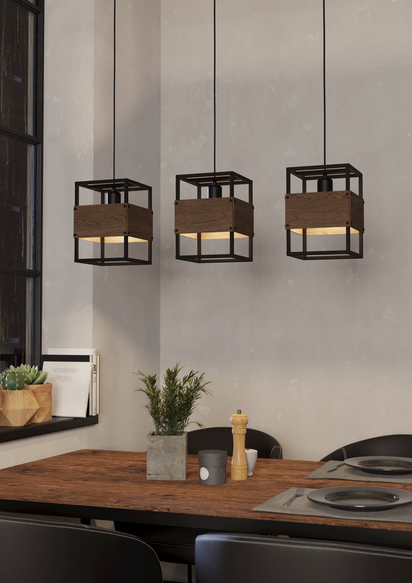 Lampara colgante Eglo Evesham de 3 luces