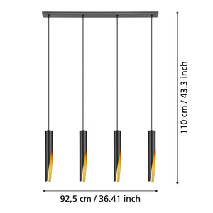 Lampara colgante Eglo Barbotto de 4 luces