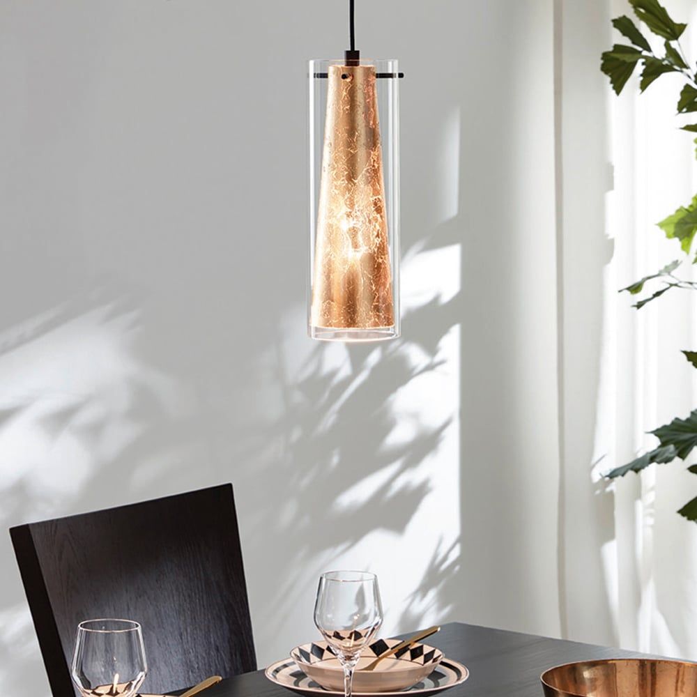 Lampara colgante Eglo Pinto gold de 4 luces