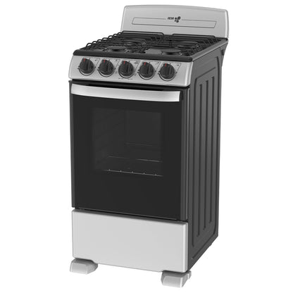 Estufa de piso 4 quemadores de 50cm plata mercury Mabe