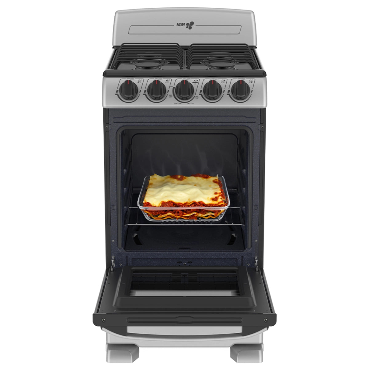 Estufa de piso 4 quemadores de 50cm plata mercury Mabe